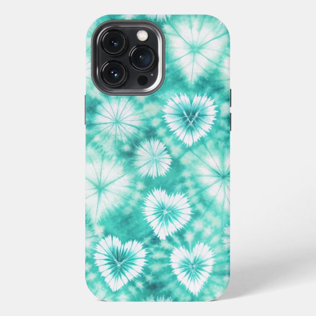 Blue Hearts Tie Dye iPhone Case (Back)