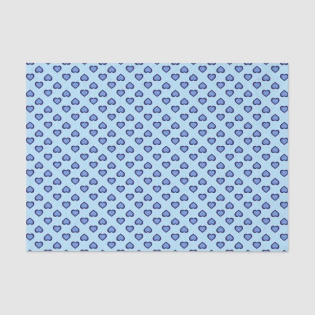 Blue Hearts Tissue Paper (Front)