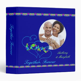 Blue Hearts Together Forever Custom 1.5 inch 3 Rin
