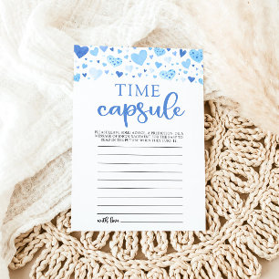 Blue Hearts Valentine Baby Shower Time Capsule Invitation