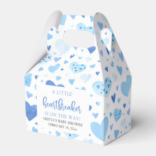 Blue Hearts Valentine Heartbreaker Baby Shower Favor Boxes