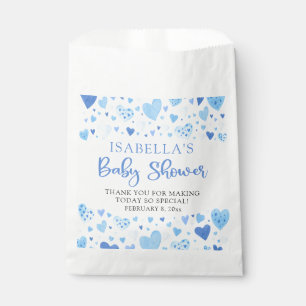 Blue Hearts Valentine Sweetheart Baby Shower Favor Bag