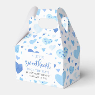 Blue Hearts Valentine Sweetheart Baby Shower Favor Boxes