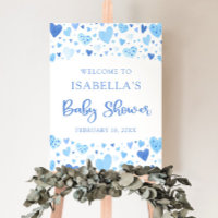 Blue Hearts Valentine Sweetheart Baby Shower