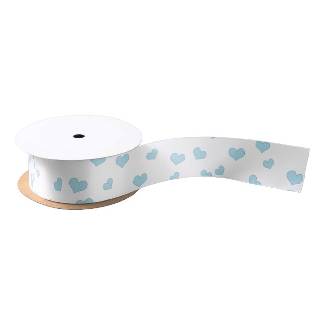 Blue Hearts Valentine's Day Satin Ribbon (Spool)