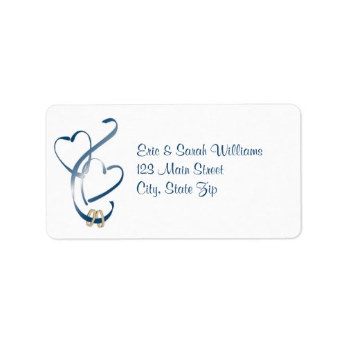 Blue Hearts Wedding Address Labels