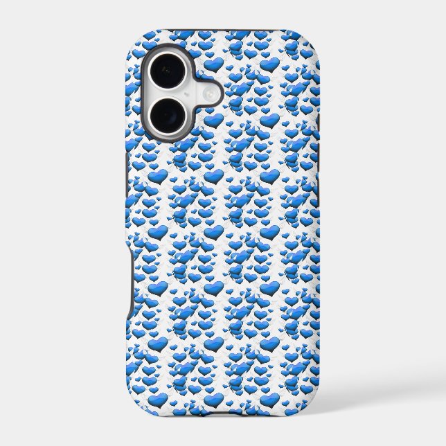 Blue Hearts with Wings Iphone Case (Back)