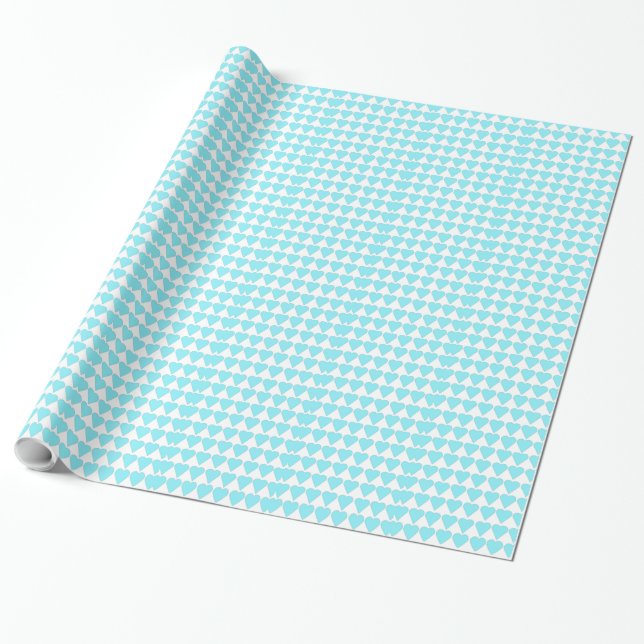 Blue Hearts wrapping paper (Unrolled)