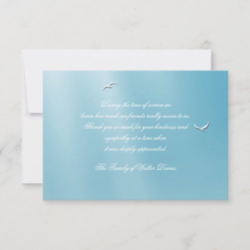 Blue Heaven Bereavement Thank You Notecard