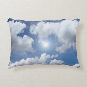Blue Heaven Clouds + your ideas Accent Pillow