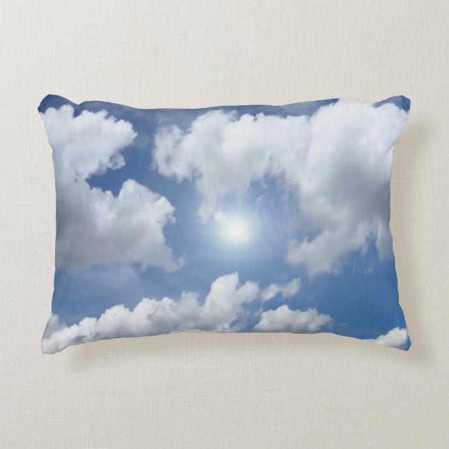 Blue Heaven Clouds + your ideas Accent Pillow (Front)