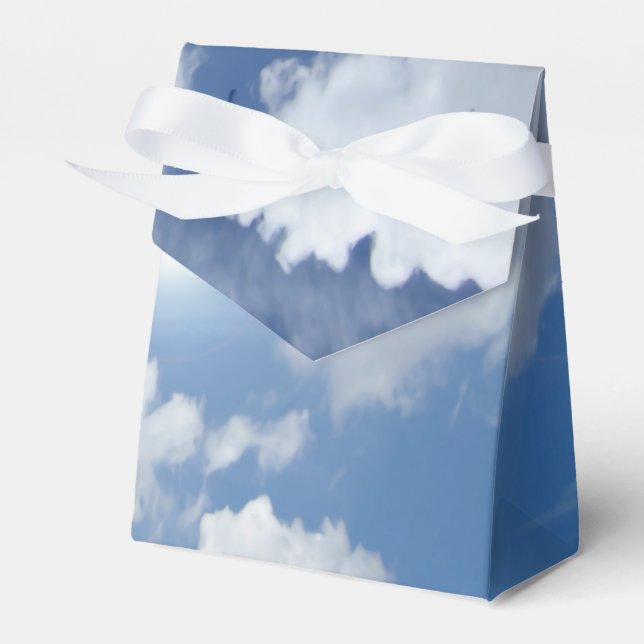 Blue Heaven Clouds + your ideas Favor Boxes (Front Side)