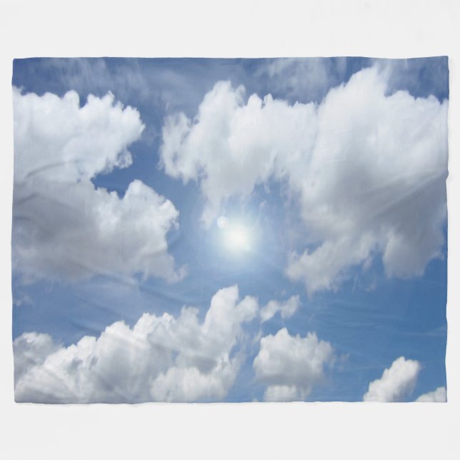 Blue Heaven Clouds + your ideas Fleece Blanket (Front (Horizontal))