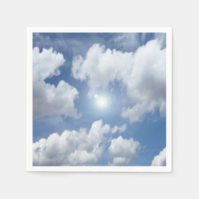 Blue Heaven Clouds + your ideas Paper Napkins (Front)