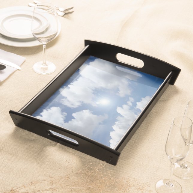 Blue Heaven Clouds + your ideas Serving Tray (Front)