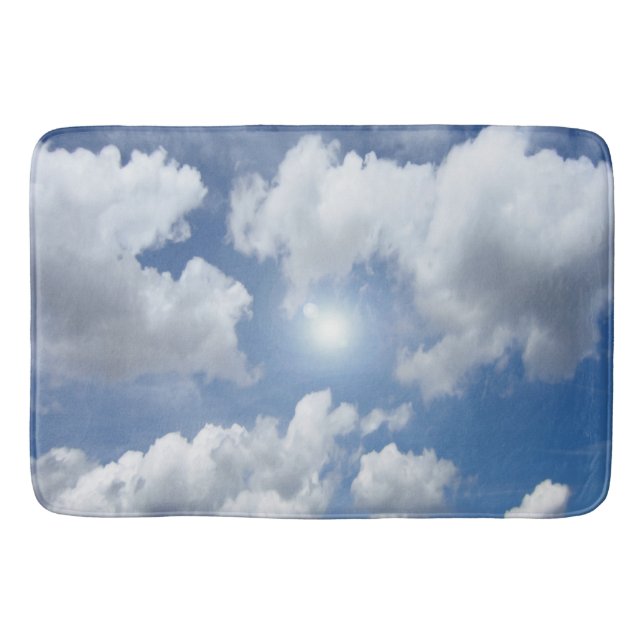 Blue Heaven Clouds + your text & ideas Bathroom Mat (Front)
