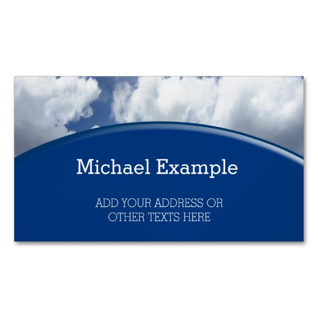 Blue Heaven Clouds + your text & ideas Business Card Magnet (Front)