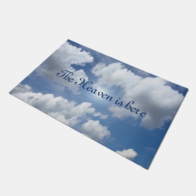 Blue Heaven Clouds + your text & ideas Doormat (Angled)
