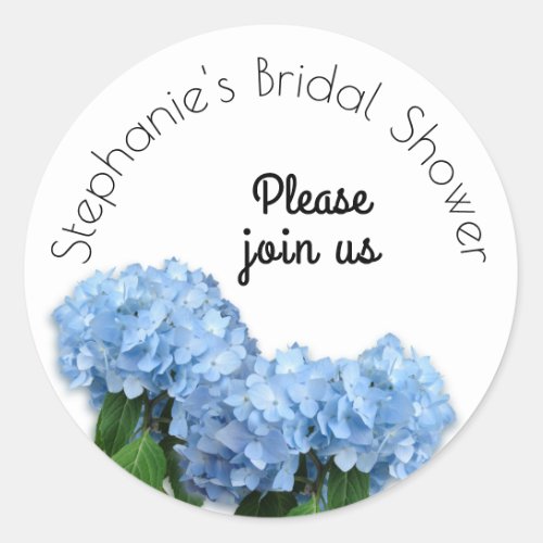 Blue Heaven Floral Bridal Shower Envelope Seal