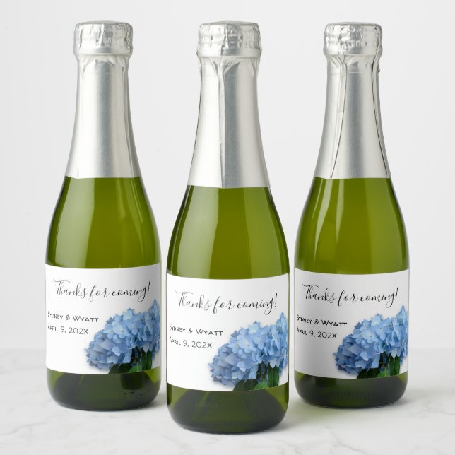 Blue Heaven Floral Custom Wedding Mini Labels (Bottles)