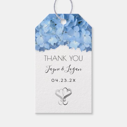 Blue Heaven Floral Wedding Favor Tie On Tags