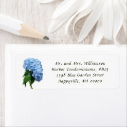 Blue Heaven Floral White Return Address Labels