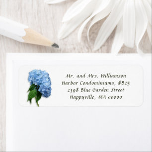 Blue Heaven Floral White Return Address Labels