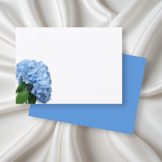 Blue Heaven Hydrangea Flower Blank White Place Card