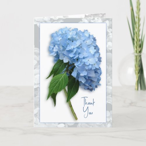 Blue Heaven Hydrangea on Stem Thank You Note Card