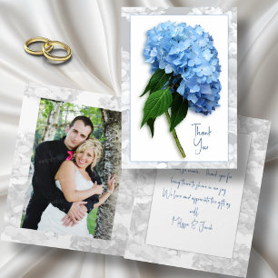 Blue Heaven Hydrangea on Stem Thank You Note Card