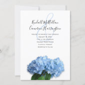Blue Heaven Hydrangea Wedding Couple Inviting Invitation (Front)