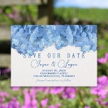 Blue Heaven Modern Floral Save The Date Card