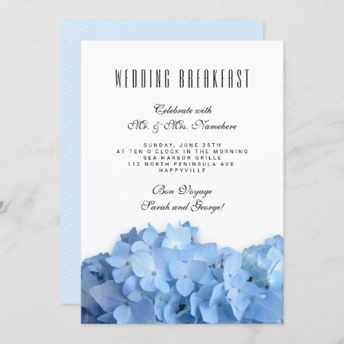 Blue Heaven Newlyweds Wedding Breakfast Invitation