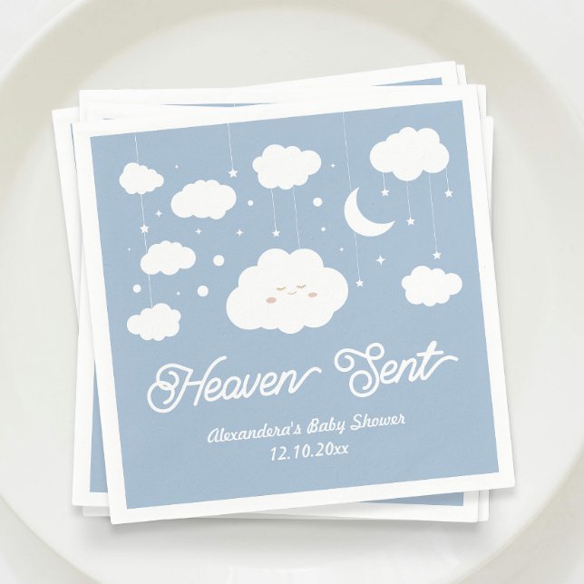 Blue Heaven sent baby shower Napkins (Creator Uploaded)
