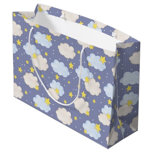  Blue Heavenly Stars And Clouds  Large Gift Bag