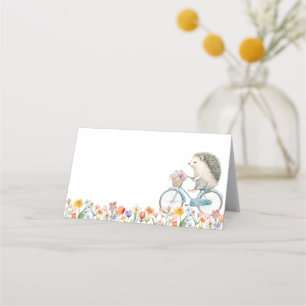 Blue Hedgehog Baby Shower Place Card – Blank 