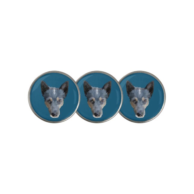 Blue Heeler / Australian Cattle Dog Golf Ball Marker (3 Up)