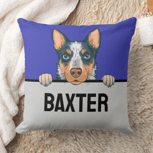 Blue Heeler Australian Cattle Dog Lover Cute Puppy Throw Pillow (Blanket)