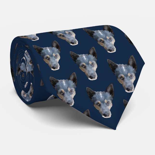 Blue Heeler / Australian Cattle Dog Neck Tie (Rolled)