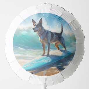 Blue Heeler Beach Surfing Painting Balloon