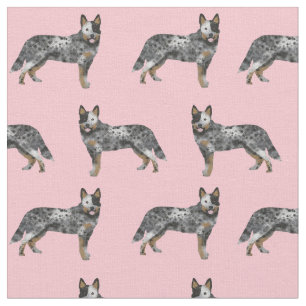 Blue Heeler cattle dog pink Fabric