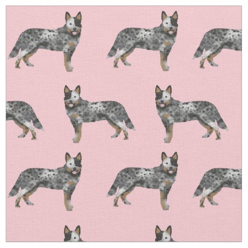 Blue Heeler cattle dog pink Fabric