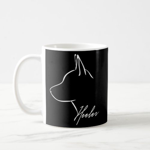 Blue Heeler Cattle Dog Profile Dog Mom Coffee Mug