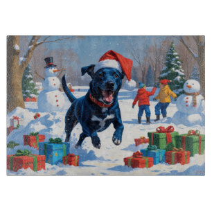 Blue Heeler Christmas Festive Snow Scene Cutting Board