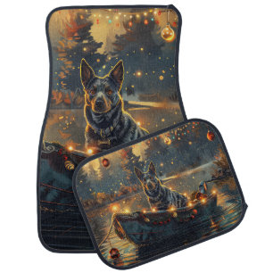 Blue Heeler Christmas Festive Voyage Car Floor Mat