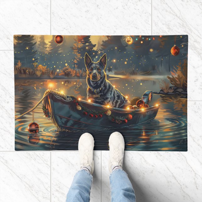 Blue Heeler Christmas Festive Voyage Doormat (Indoor)
