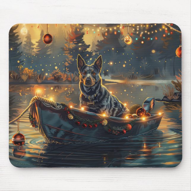 Blue Heeler Christmas Festive Voyage Mouse Pad (Front)