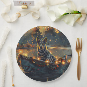 Blue Heeler Christmas Festive Voyage Paper Plates