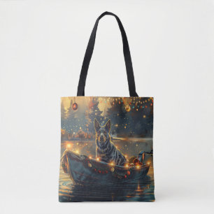 Blue Heeler Christmas Festive Voyage Tote Bag