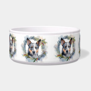 Blue Heeler Christmas Wreath Festive Pup Bowl